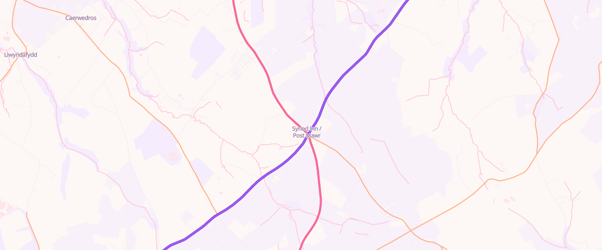 Map showing the location of Synod Garage