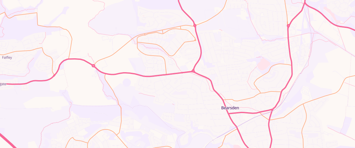Map showing the location of Racetrack Bearsden