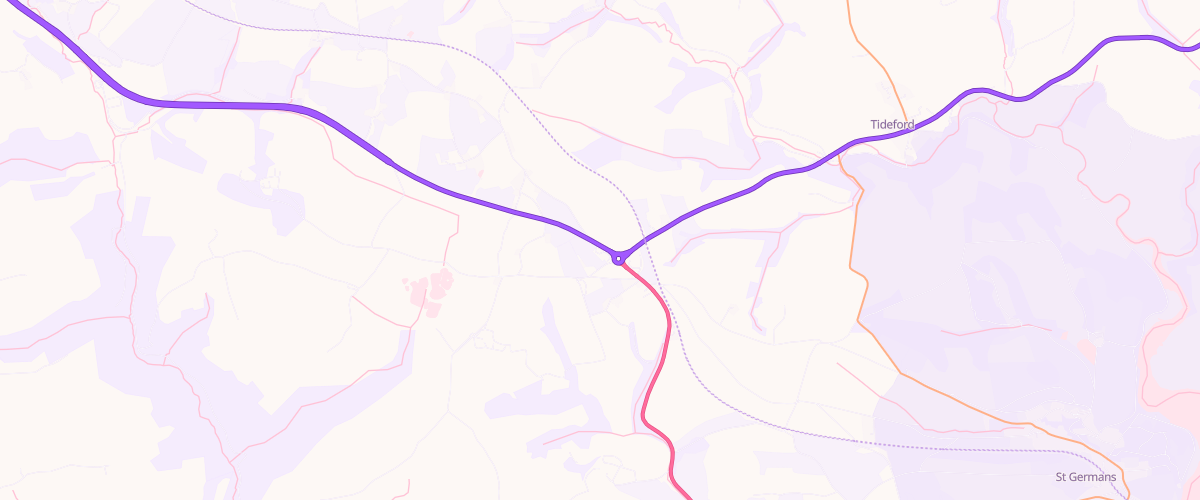 Map showing the location of Shell Little Waitrose Caradon