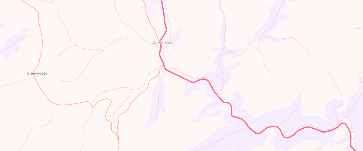 Map showing the location of Derwydd Services