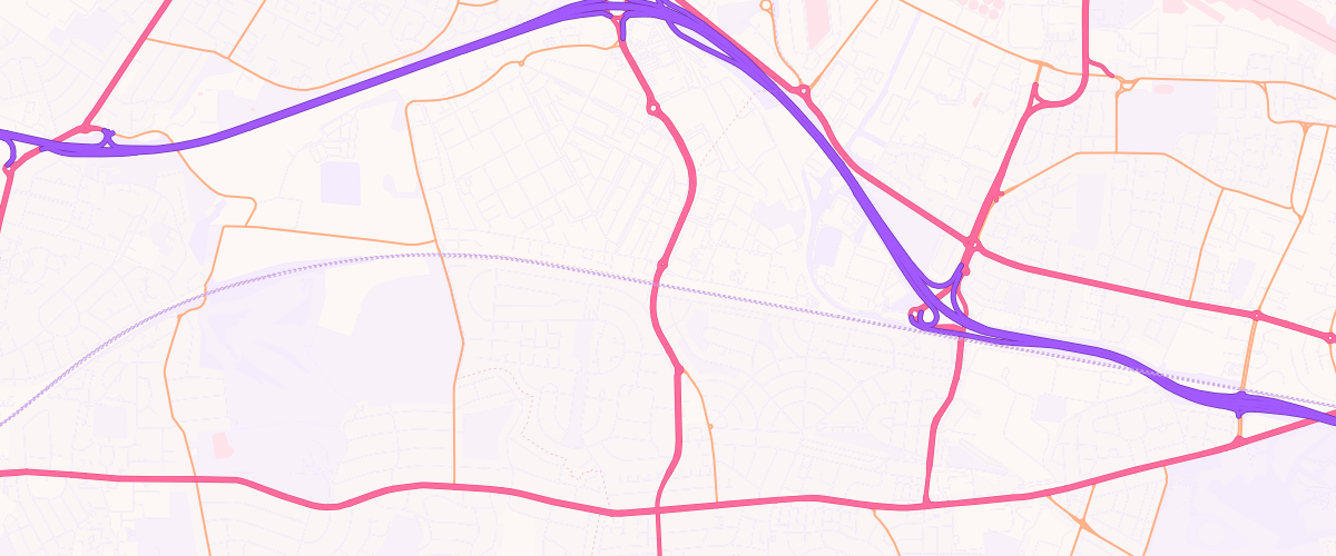 Map showing the location of Gulf Hillington Service Station