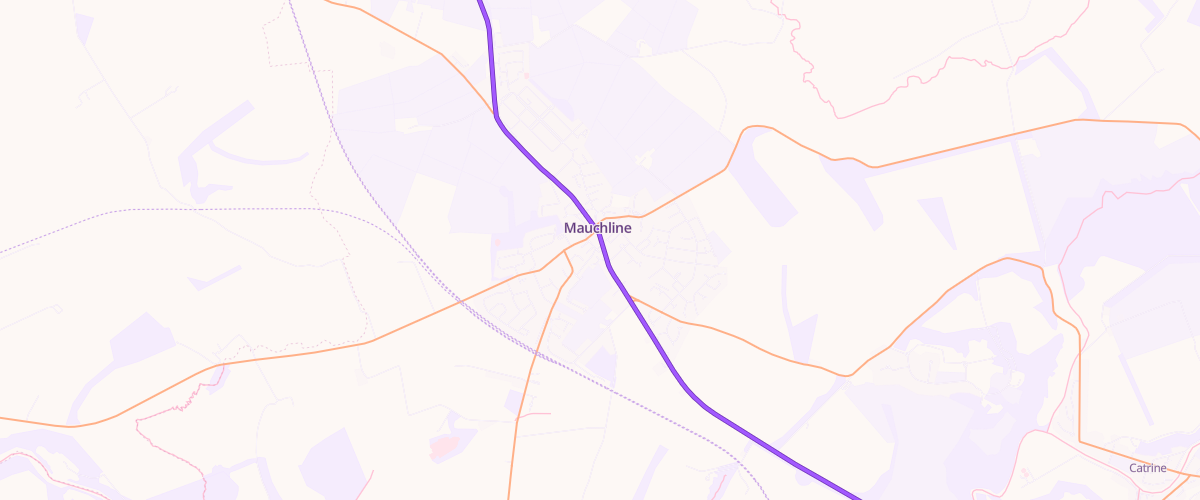 Map showing the location of Mauchline Service Station