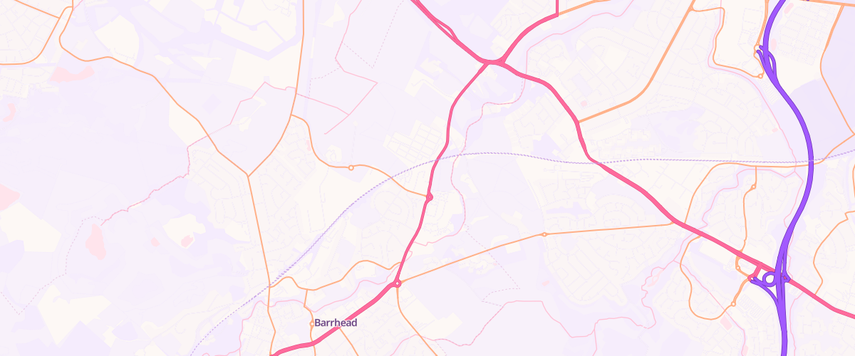 Map showing the location of Barrhead Service Station