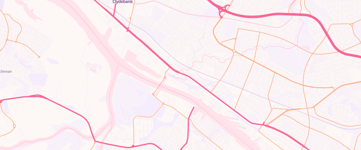 Map showing the location of Clydebank Filling Station