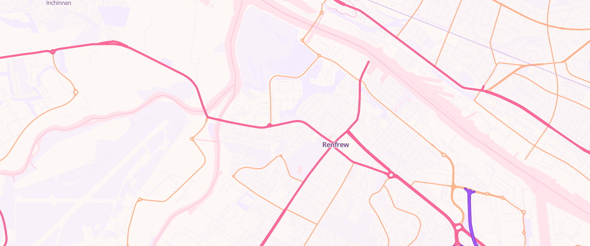 Map showing the location of Abbotsinch Service Station Jet