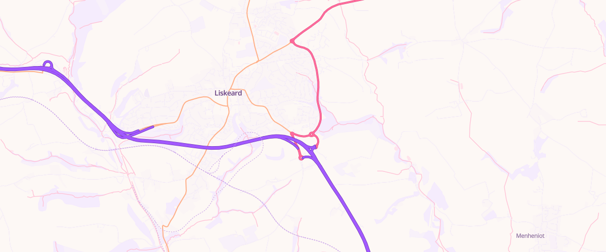 Map showing the location of Mfg Morrisons Liskeard