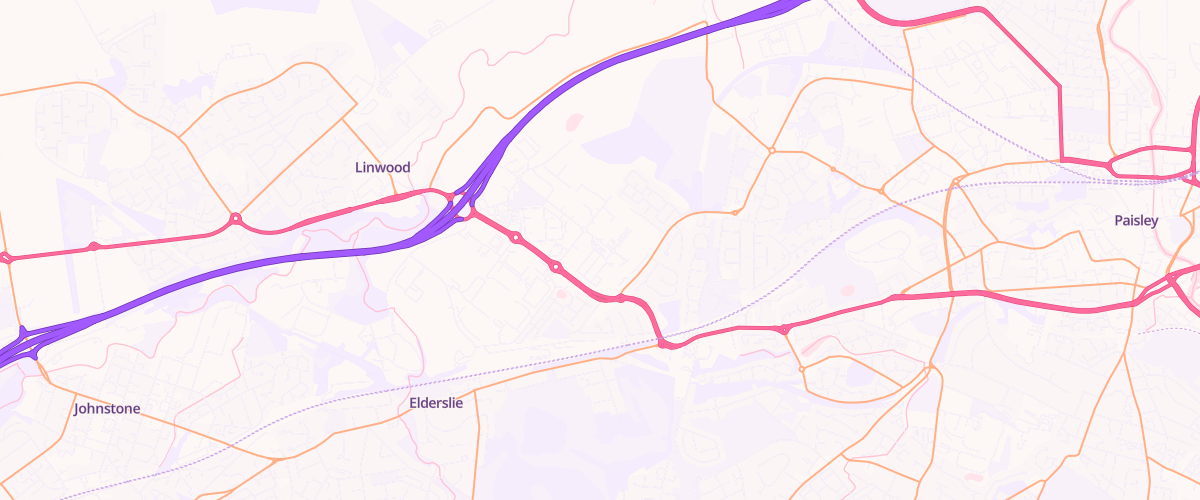Map showing the location of Asda Linwood Superstore