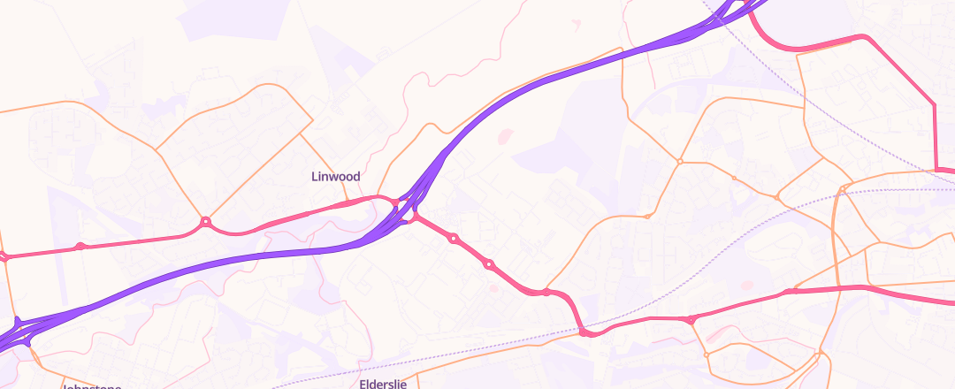 Map showing Arnold Clark, Paisley