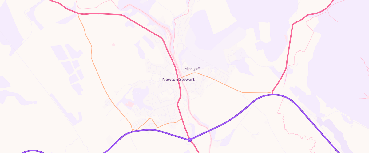 Map showing the location of Creebridge Service Station