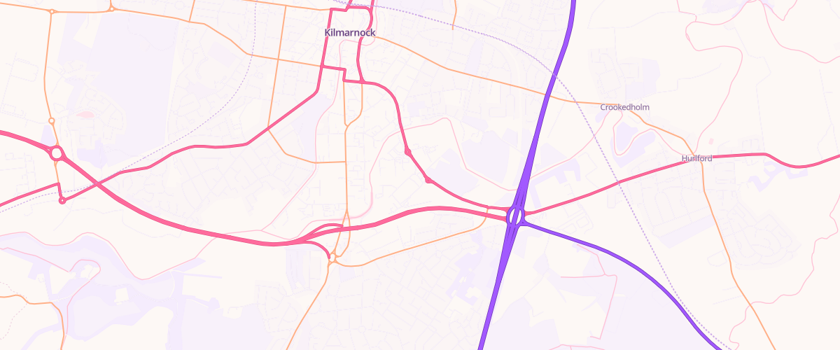 Map showing the location of Asda Kilmarnock Superstore