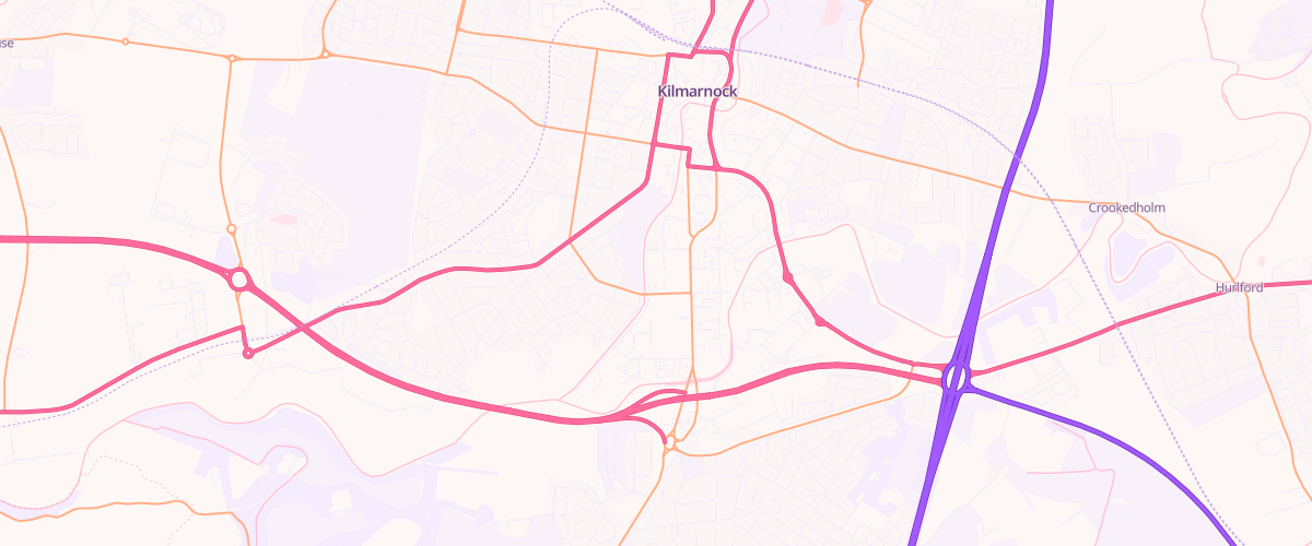 Map showing the location of Kilmarnock Extra Petrol Filling