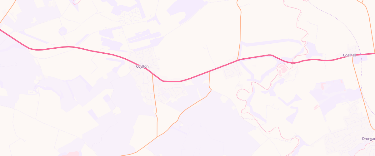 Map showing the location of Coylton Service Station