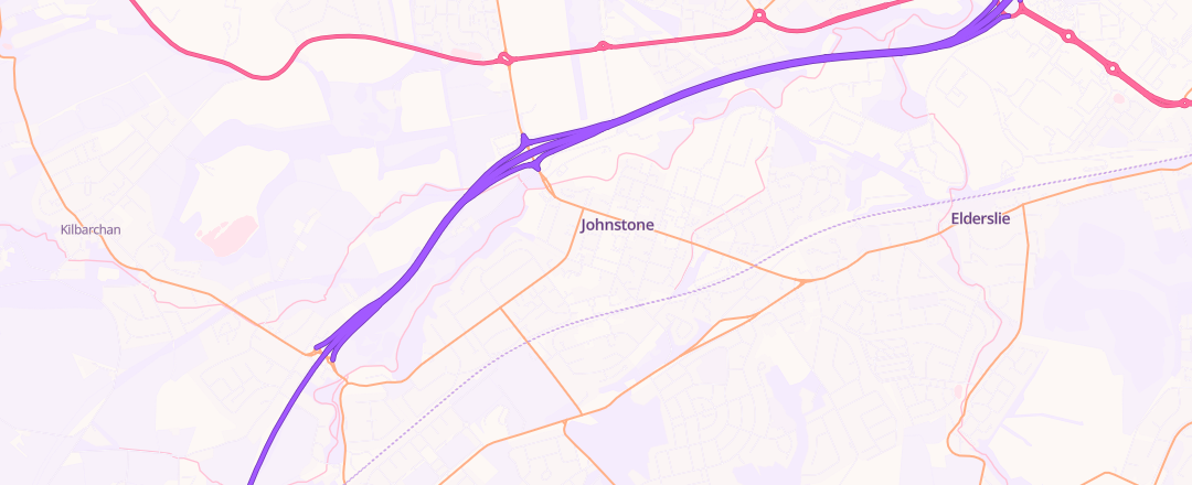 Map showing Central Garage, Johnstone