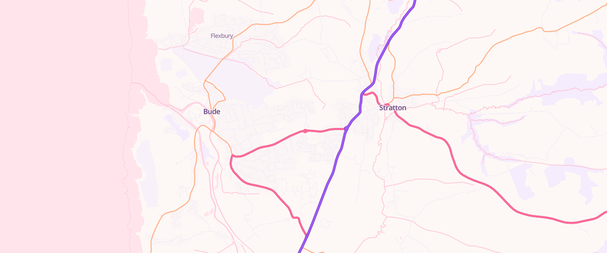 Map showing the location of Mfg Morrisons Bude