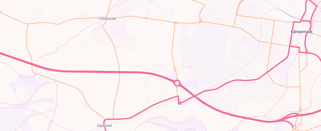 Map showing Moorfield Motor Services, Ayrshire
