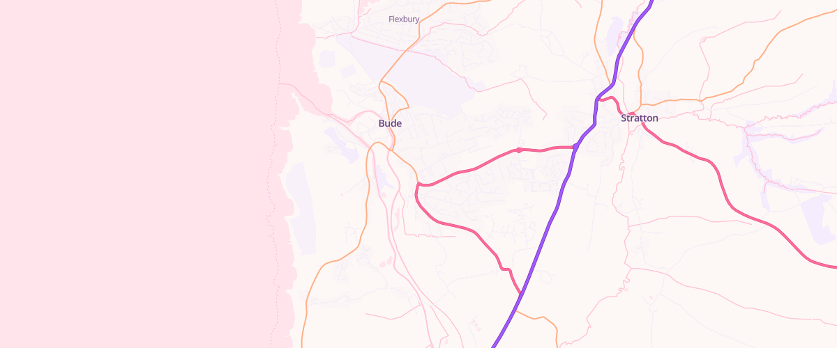 Map showing the location of Shell Co-Op Bude