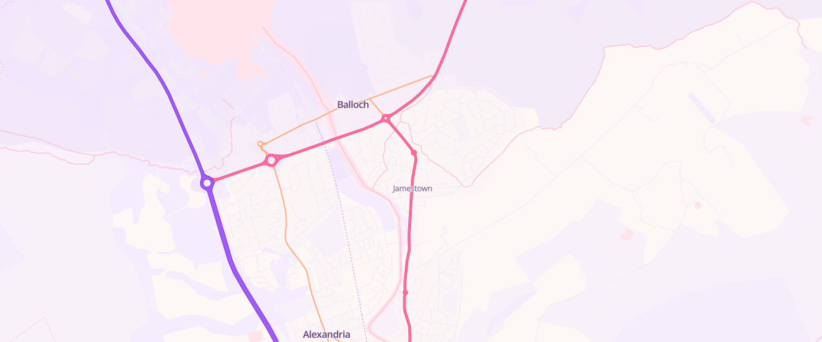 Map showing the location of Lomond Service Station