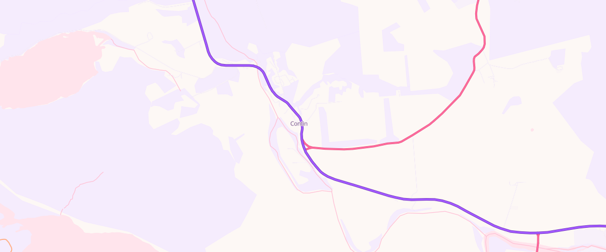 Map showing the location of Contin Filling Station