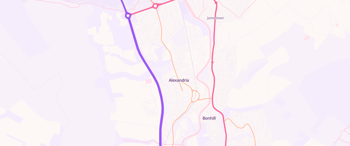 Map showing the location of Alexandria Service Station