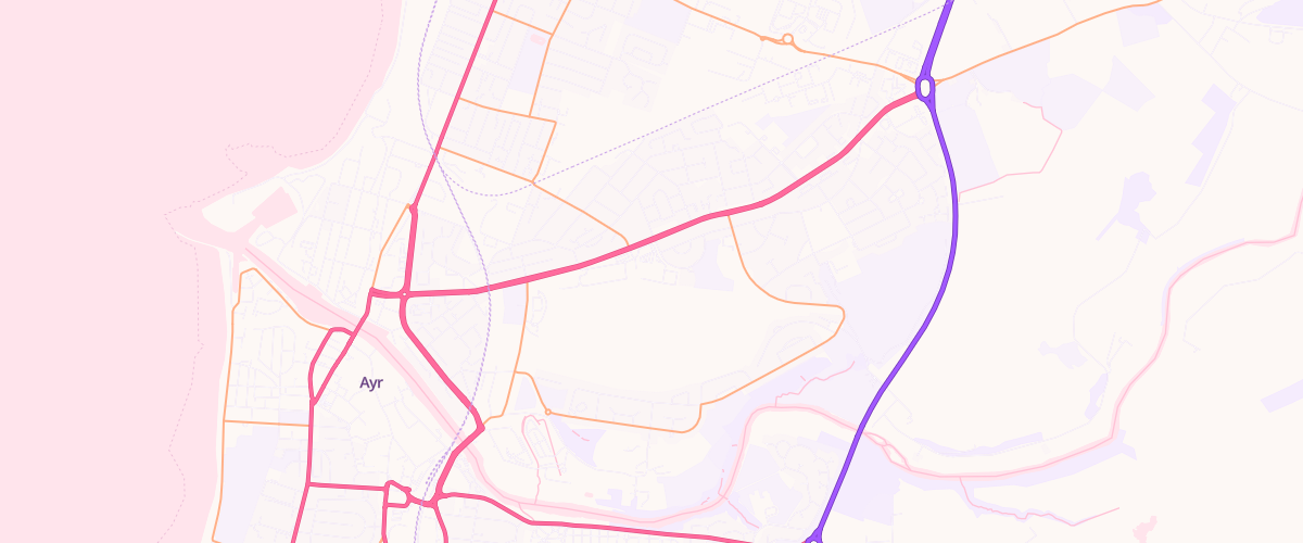 Map showing the location of Ayr Extra Petrol Filling