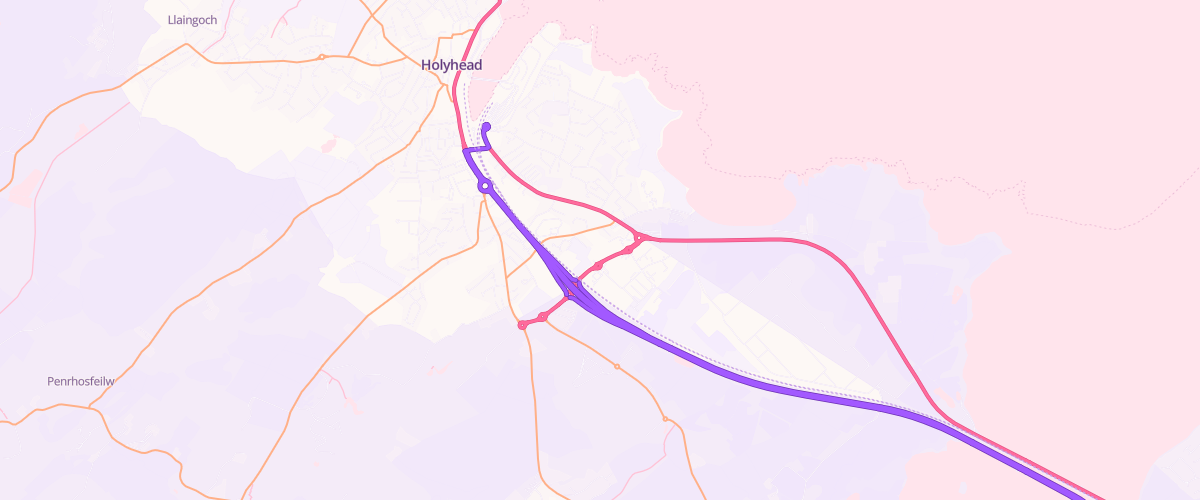 Map showing the location of Holyhead Extra Petrol Filling