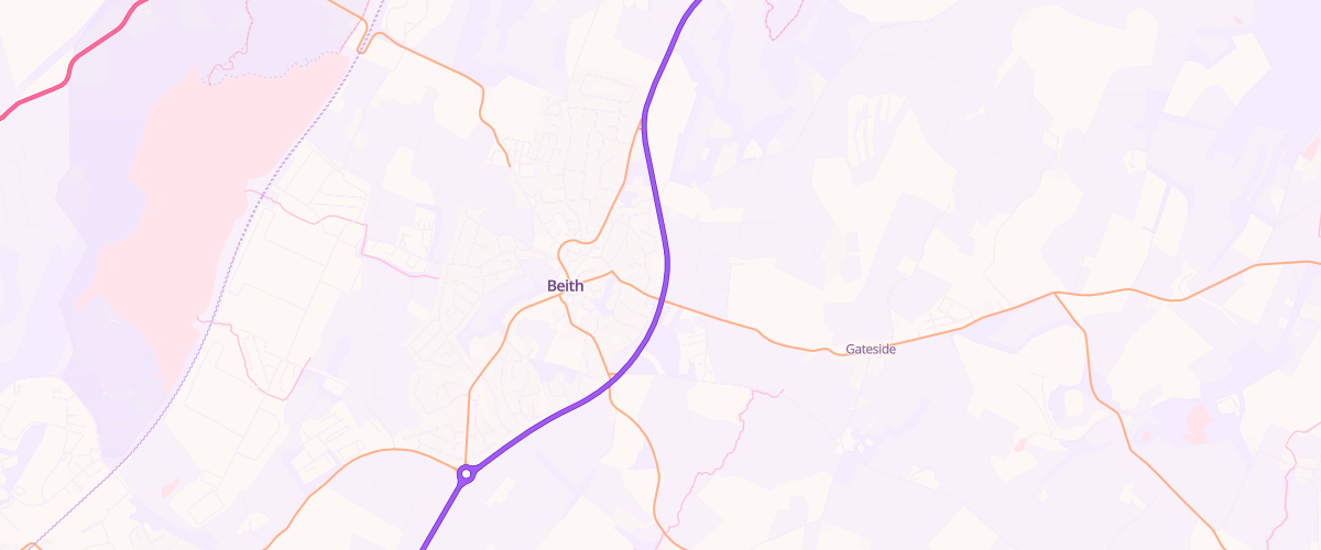 Map showing the location of New Road Garage Beith