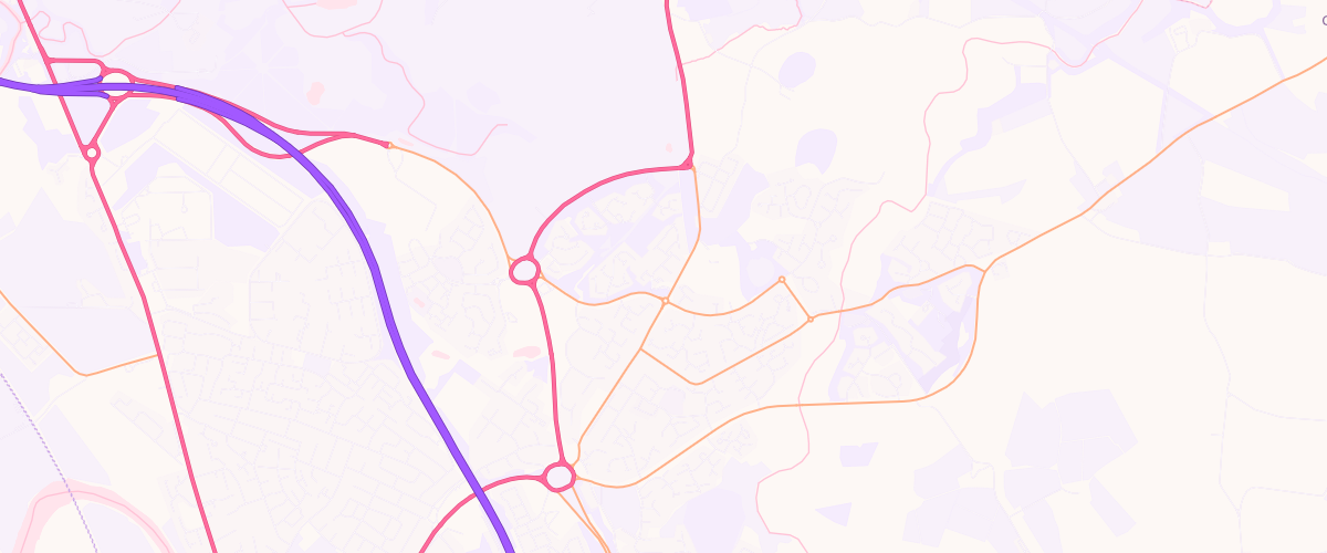 Map showing the location of Mfg Girdle Toll