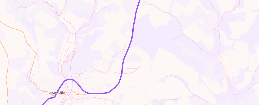 Map showing Atkinsons Service Station, Lostwithiel