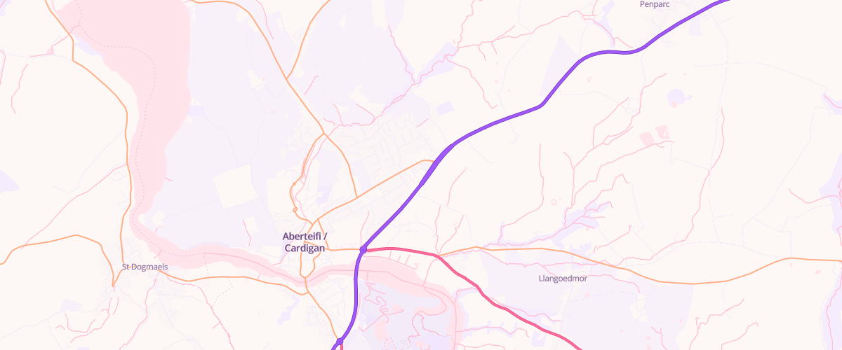 Map showing the location of Cardigan Superstore Petrol Filling