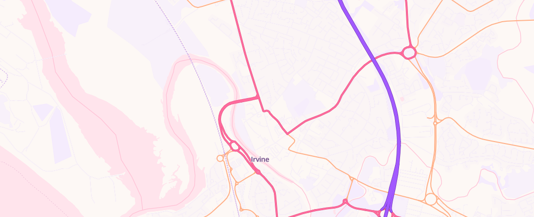 Map showing Kwik-Fit, Irvine