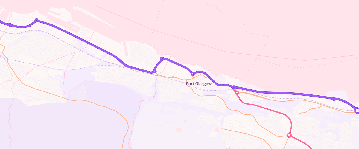 Map showing the location of Port Glasgow Extra Petrol