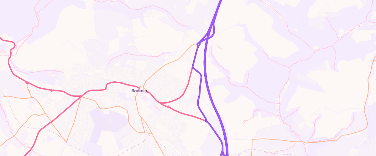 Map showing the location of Asda Bodmin Superstore