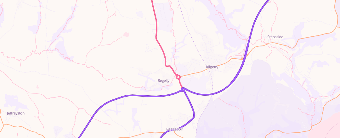 Map showing Crossroads Garage Begelly Ltd, Kilgetty