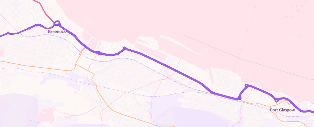 Map showing Arnold Clark, Greenock