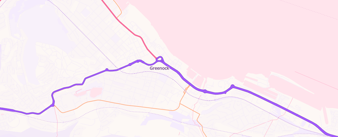 Map showing Kwik Fit, Greenock