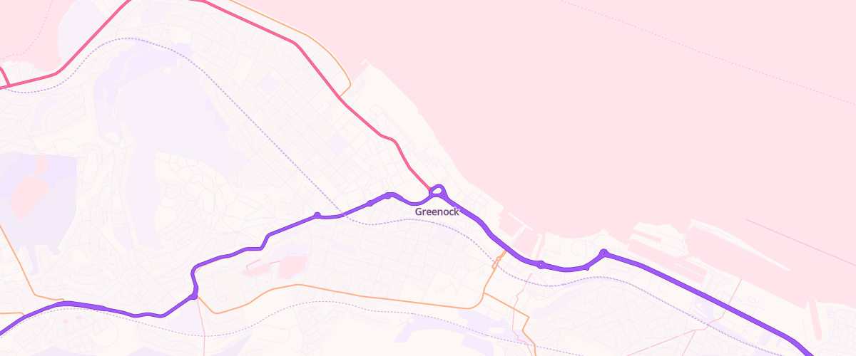 Map showing the location of Greenock Extra Petrol Filling