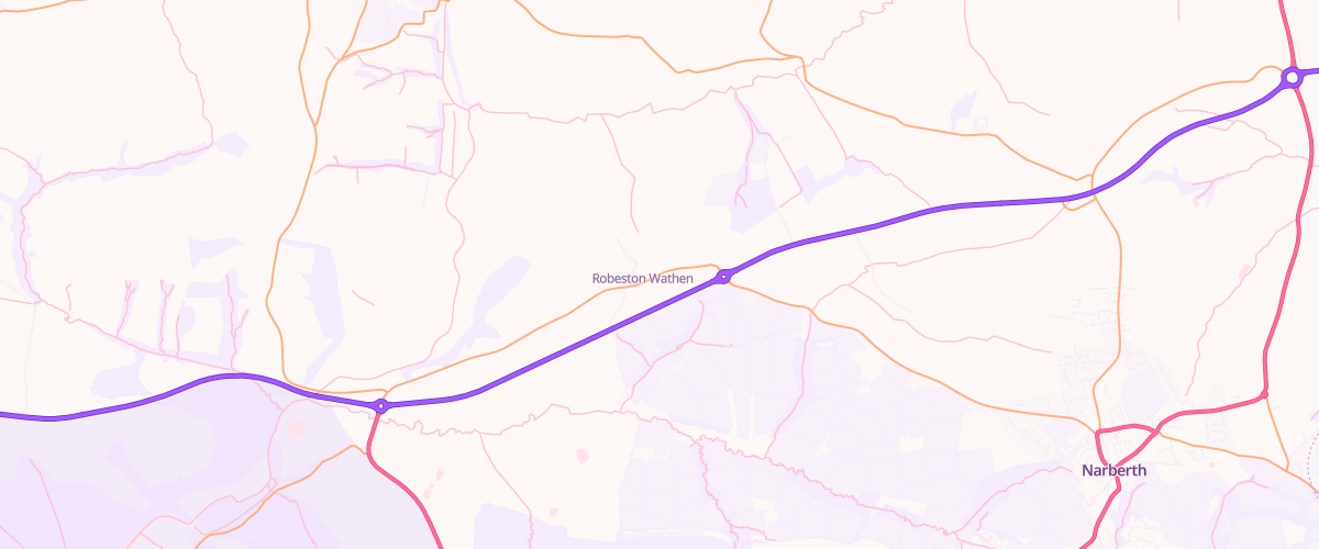 Map showing the location of Essar Dyrham Service Station