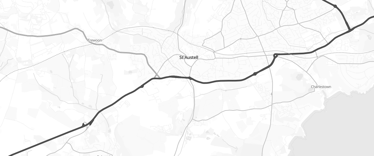 Map showing the location of Eg St Austell Pfs