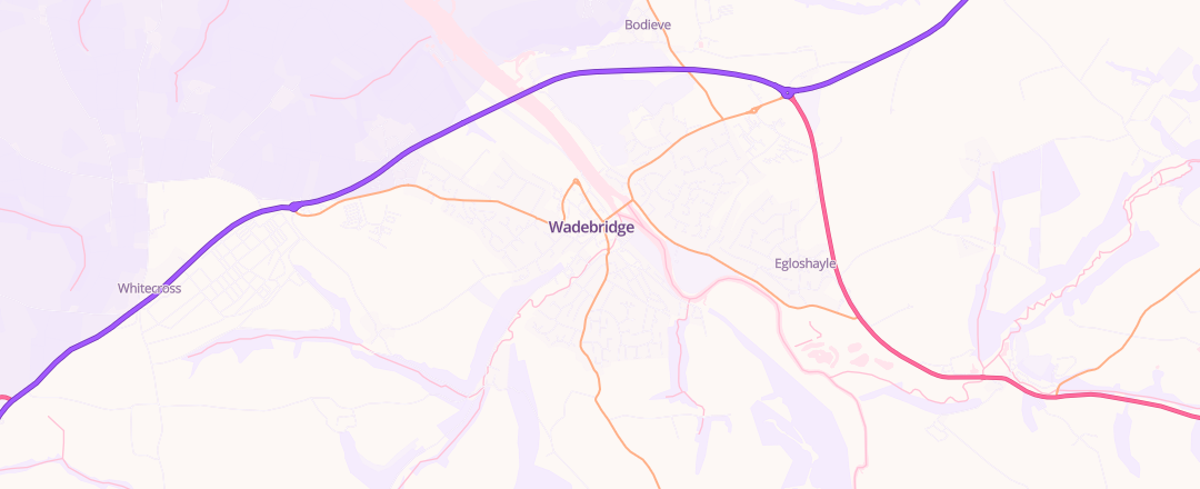 Map showing North Cornwall Vw Centre, Wadebridge