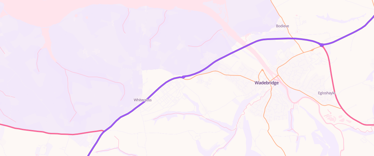 Map showing the location of Wadebridge Sf Connect