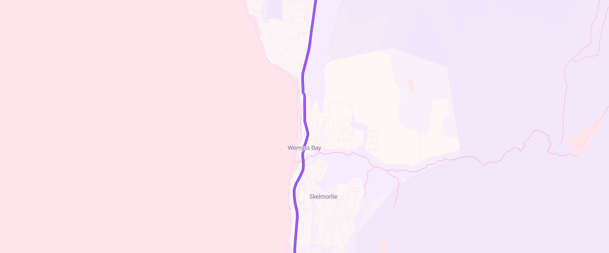 Map showing the location of Wemyss Bay Fuel Express