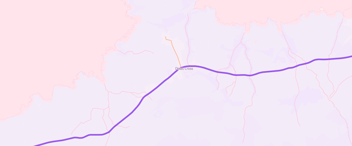 Map showing the location of Dinas Cross Service Station