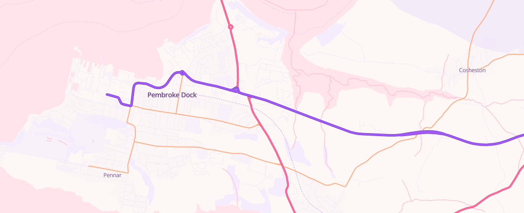 Map showing Pembs V-Dubs Garage, Pembroke Docks
