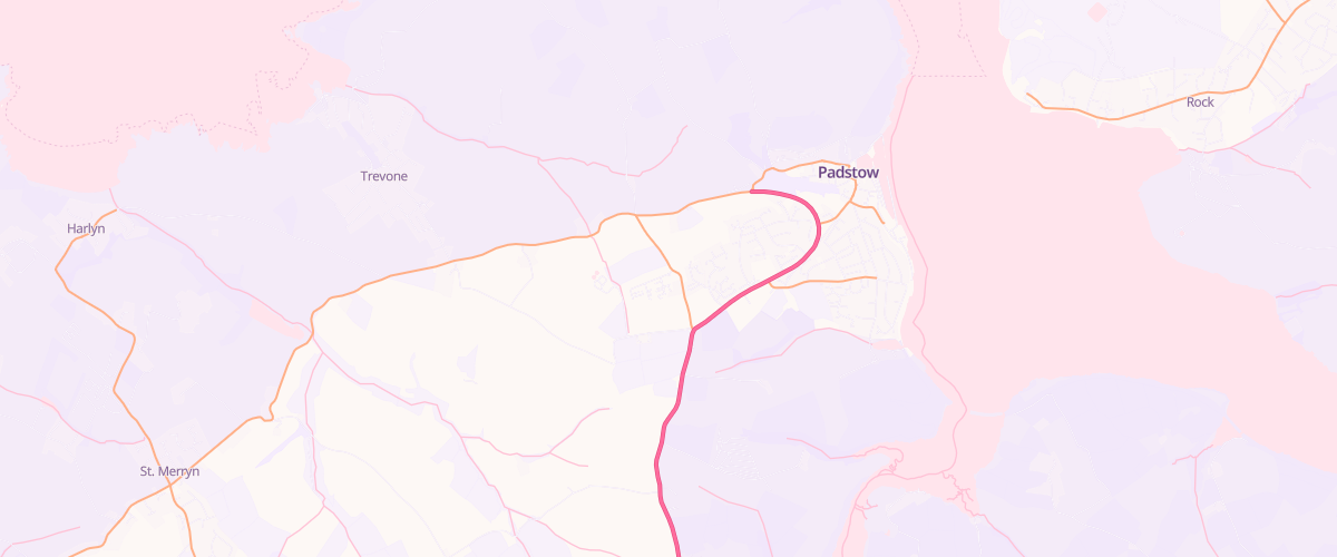 Map showing the location of Padstow Petrol Station