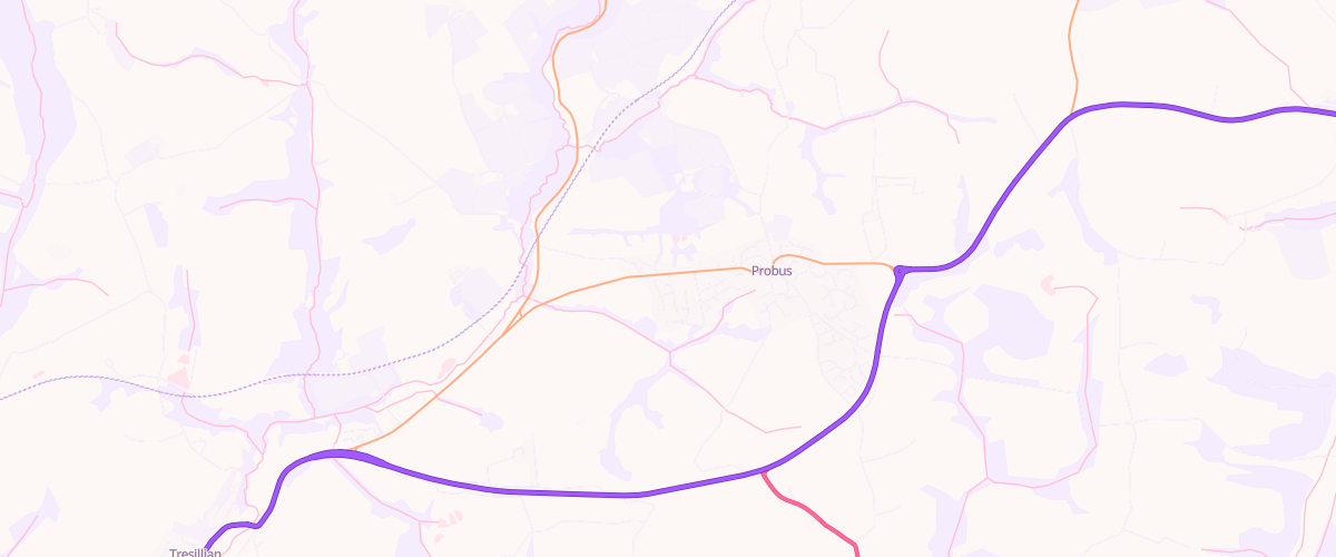 Map showing the location of Probus School Filling Stn