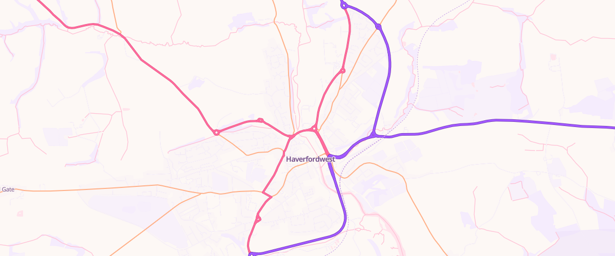 Map showing the location of Mfg Morrisons Haverfordwest
