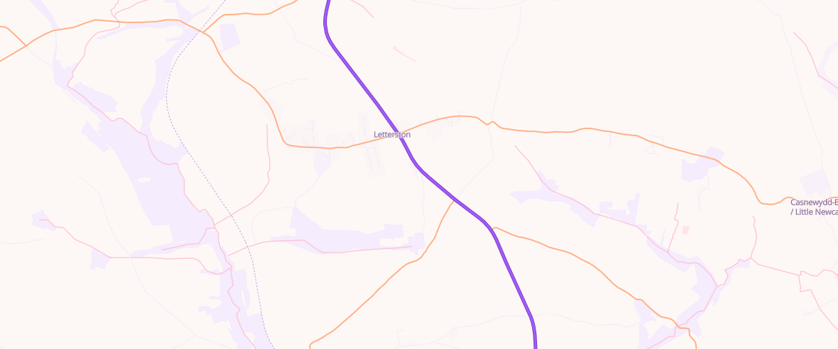 Map showing the location of Letterston Filling Station
