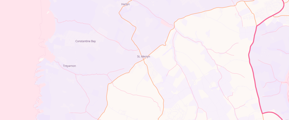 Map showing the location of St Merryn Garage