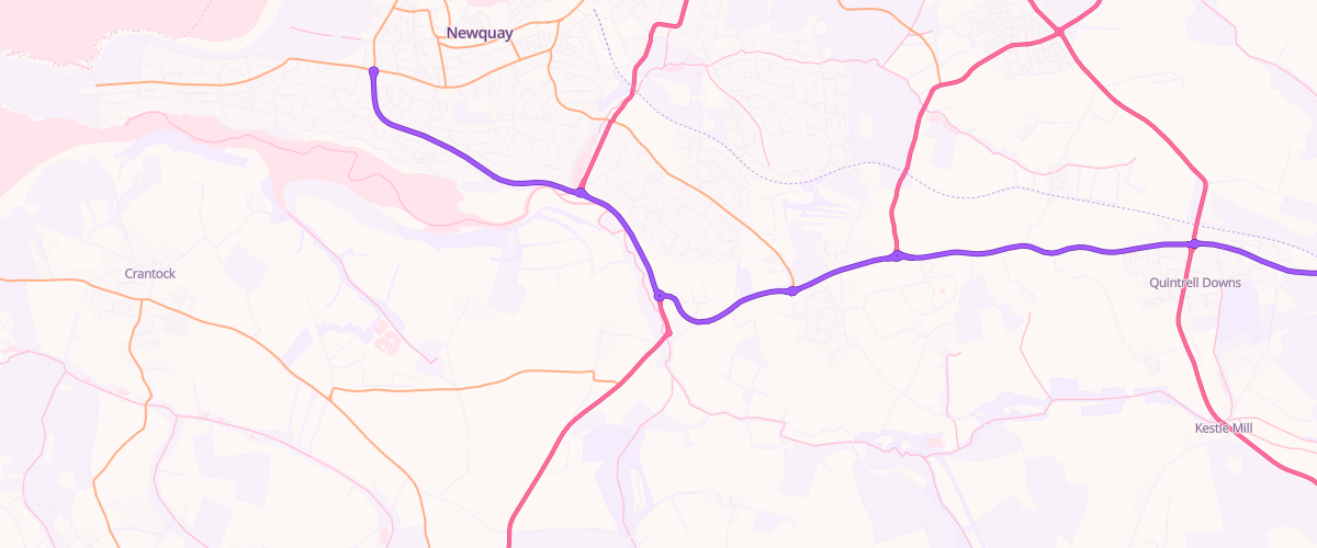 Map showing the location of Mfg Newquay
