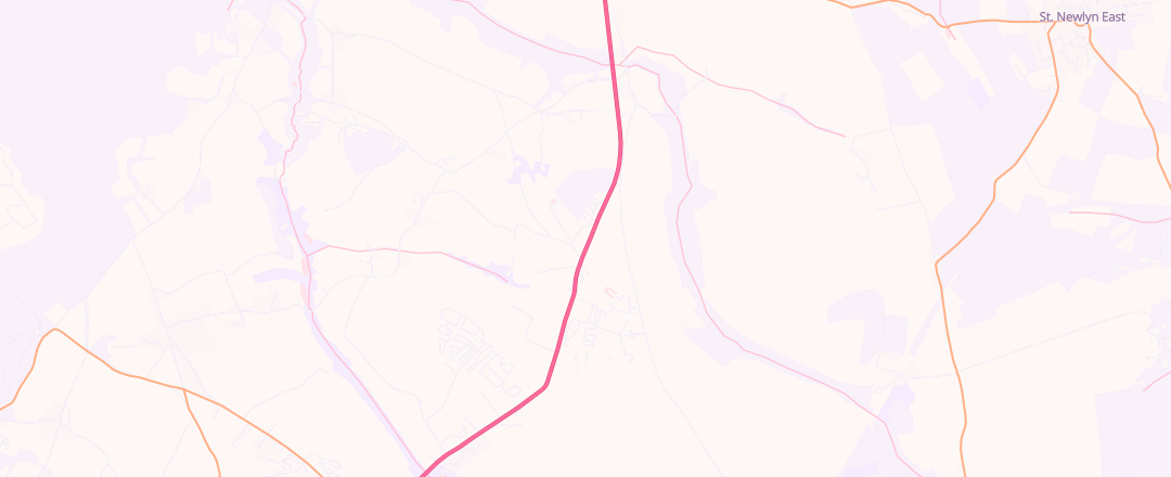 Map showing Braefel Garage, Newquay